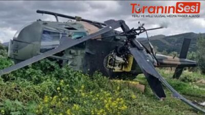 İzmir'in Urla ilçesinde askeri helikopter, teknik bir arıza nedeniyle boş