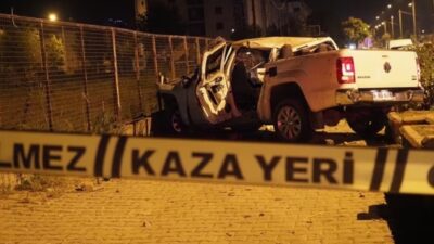 Aydın'da refüje çarpan pikabın takla atması sonucu sürücü kursu eğitmeni