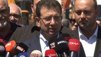 Küçükçekmece’de çöken 3 katlı bina enkazından incelemelerde bulunan İstanbul Büyükşehir