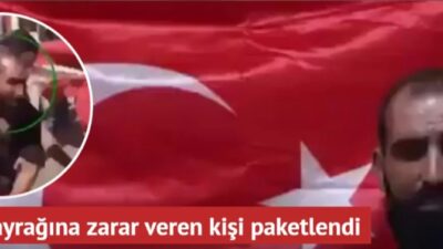 Suriye'nin kuzeyinde Türk bayrağına yönelik provokasyonda bulunanlardan bir kişi daha