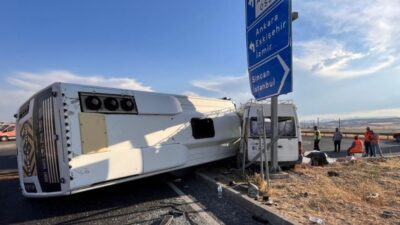 Ankara'da mevsimlik tarım işçilerini taşıyan otobüs ile minibüs çarpıştı. Kazada