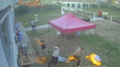 Ankara'da arkadaşlarıyla mangal yapan Turan Yapıcı'nın yüzüne bir anda mangaldan