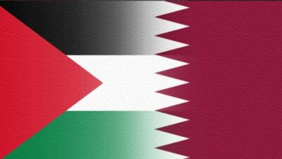 Katar'ın başkenti Doha'daki tarihi Suk Vakıf Çarşısı'na, Filistin halkına destek