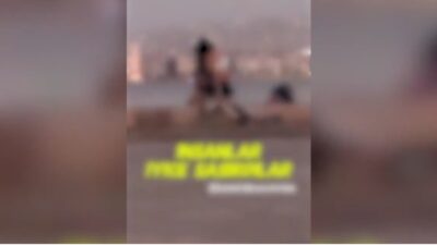 İzmir Alsancak'ta sabah saatlerinde etraftakilere aldırış etmeden cinsel ilişkiye giren