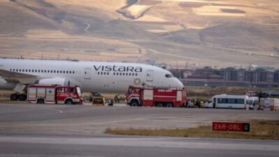 Mumbai'den Almanya'nın Frankfurt kentine giden Vistara Hava Yolları’na ait yolcu