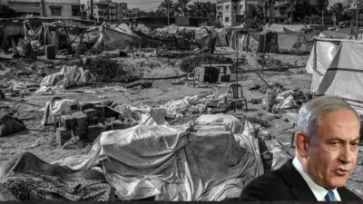 İsrail ordusunun, Gazze Şeridi'nin güneyindeki Han Yunus kentinde yerinden edilen