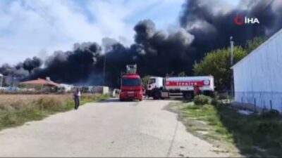Tekirdağ'da kimyasal boya üretimi yapan fabrikada yangın çıktı.