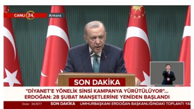 Başkan Erdoğan başkanlığında toplanan Kabine Toplantısı sona erdi. Başkan Erdoğan,