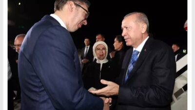 Başkan Recep Tayyip Erdoğan, Sırbistan Sarayı'nda Sırbistan Cumhurbaşkanı Aleksandar Vucic