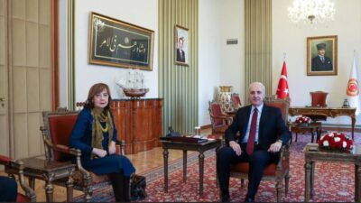 TBMM Başkanı Numan Kurtulmuş, Bosna Hersek'in Ankara Büyükelçisi Mirsada Çolakoviç'i