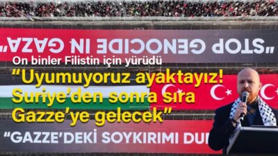 İstanbul'da "Dün Ayasofya, bugün Emevi, yarın Aksa" temasıyla düzenlenen yürüyüşe