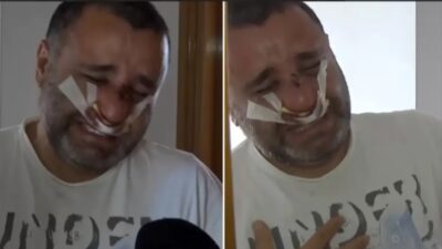 Marmaray'da yer verme tartışması nedeniyle çocuklarının yanında darbedilip burnu kırılan