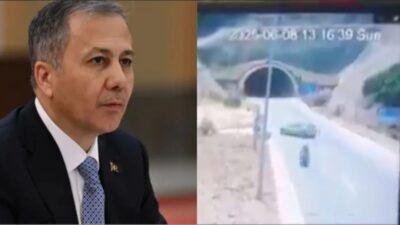 Antalya–Kemer kara yolunda girilmez levhası bulunan noktada sağ şeritten sol