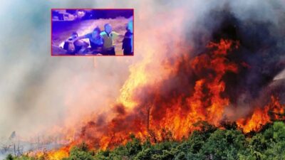 Bursa Harmancık'ta ormanlık alanı ateşe verirken yakalanan alçak, ‘ankesörlü telefon'