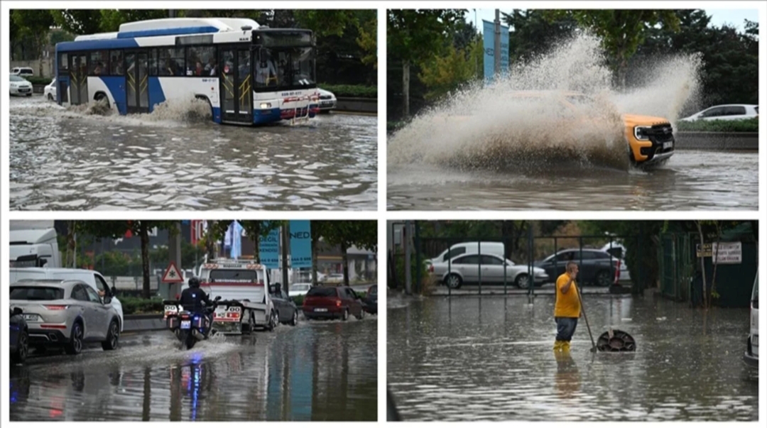 Ankara’da meteoroloji yetkililerinin uyarısının ardından etkili olan sağanak yağış nedeniyle