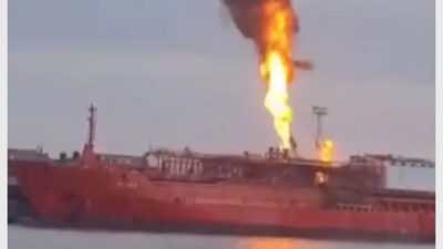 Ukrayna'nın güneyindeki Odessa bölgesinde, gece saatlerinde Rus İHA'larının düzenlediği bir