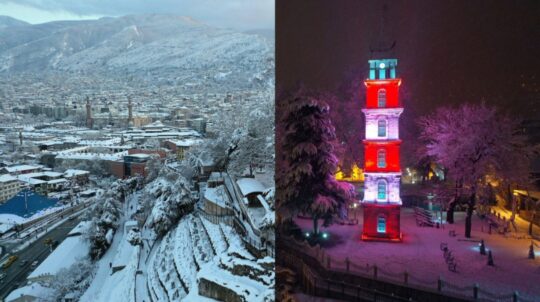 Bursa kent merkezinde gece yarısından itibaren kar yağışı etkisini göstermeye