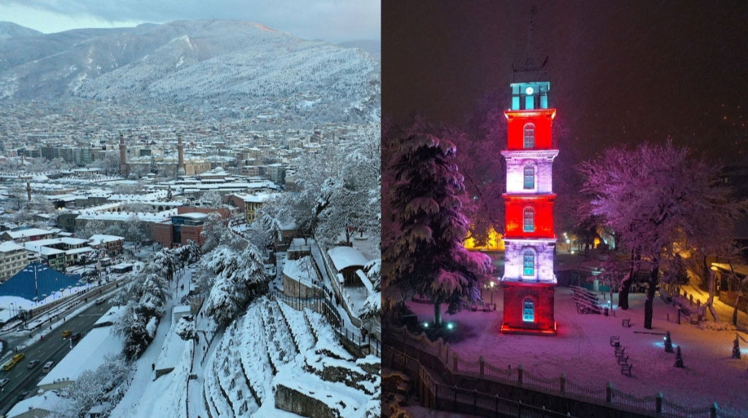 Bursa kent merkezinde gece yarısından itibaren kar yağışı etkisini göstermeye