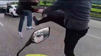 Bursa-İzmir yolu üzerinde ‘yol verme’ meselesi yüzünden çıkan tartışma, meydan