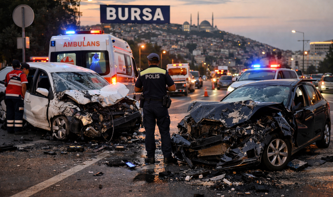 BURSA – Bursa’da meydana gelen trafik kazası, kentte bir kez