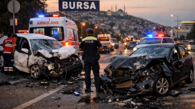 BURSA – Bursa’da meydana gelen trafik kazası, kentte bir kez