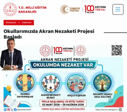 Terme'de "Okulumda Nezaket Var" projesiyle öğrenciler arasında sevgi ve saygı