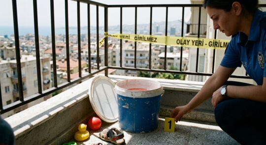 İzmir’de yürekleri dağlayan bir kaza meydana geldi. Annesi temizlik yaptığı