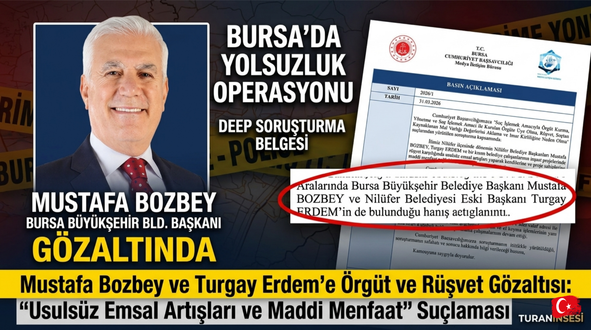 Bursa'da yer yerinden oynadı! Aralarında Büyükşehir Belediye Başkanı Mustafa Bozbey