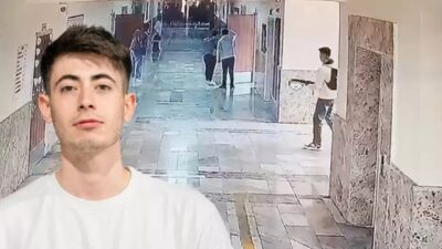 Siverek'te eski öğrencisi olduğu liseye gelen Ömer Ket, pompalı tüfekle