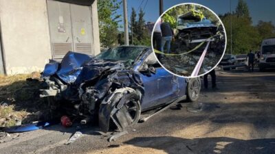 İzmir'in Bornova ilçesinde Manisa istikametinden gelen bir tır, fren arızası