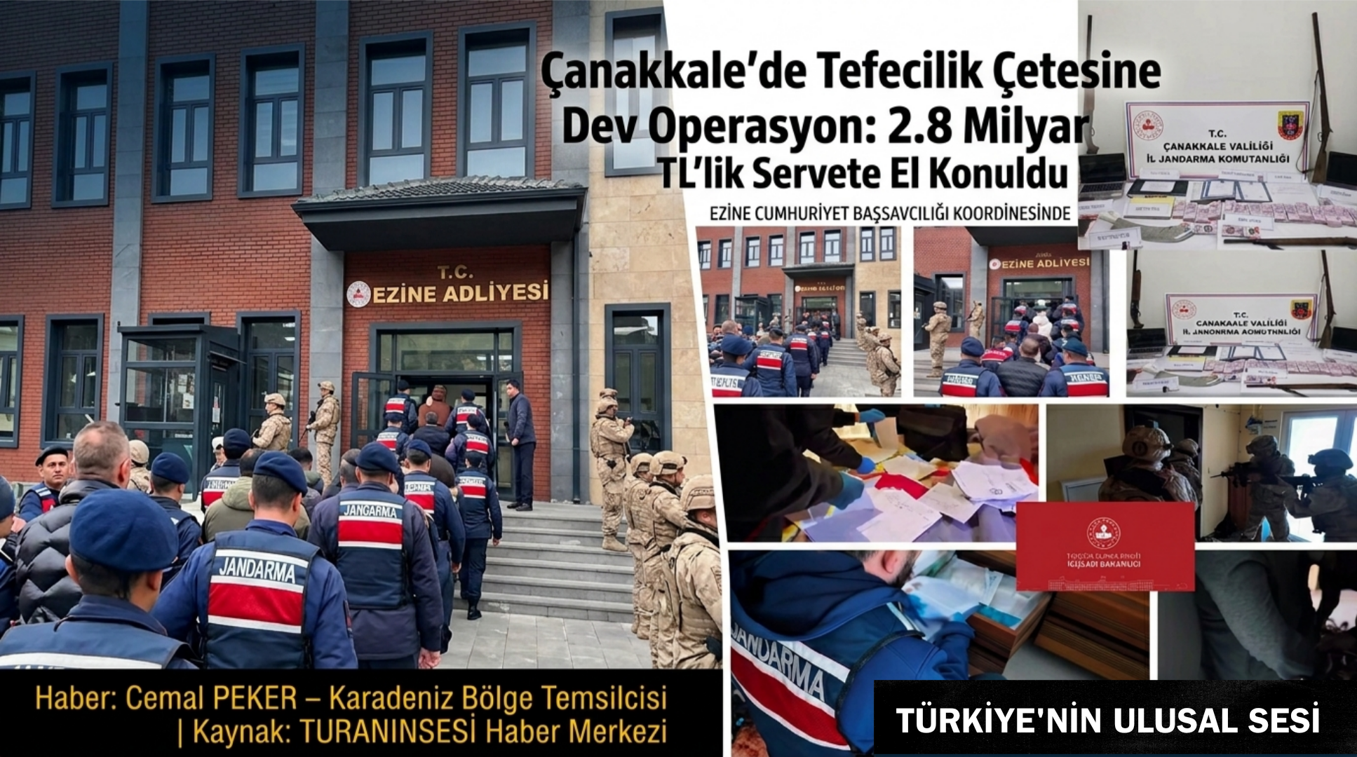 Çanakkale’de jandarmanın düzenlediği dev operasyonla tefecilik çetesi çökertildi. MASAK raporlarıyla