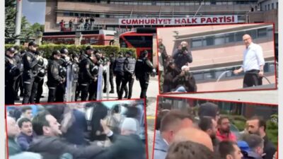 CHP Genel Merkezi'nde tahliye gerginliği yaşanıyor. CHP'de partililer arasında tekme