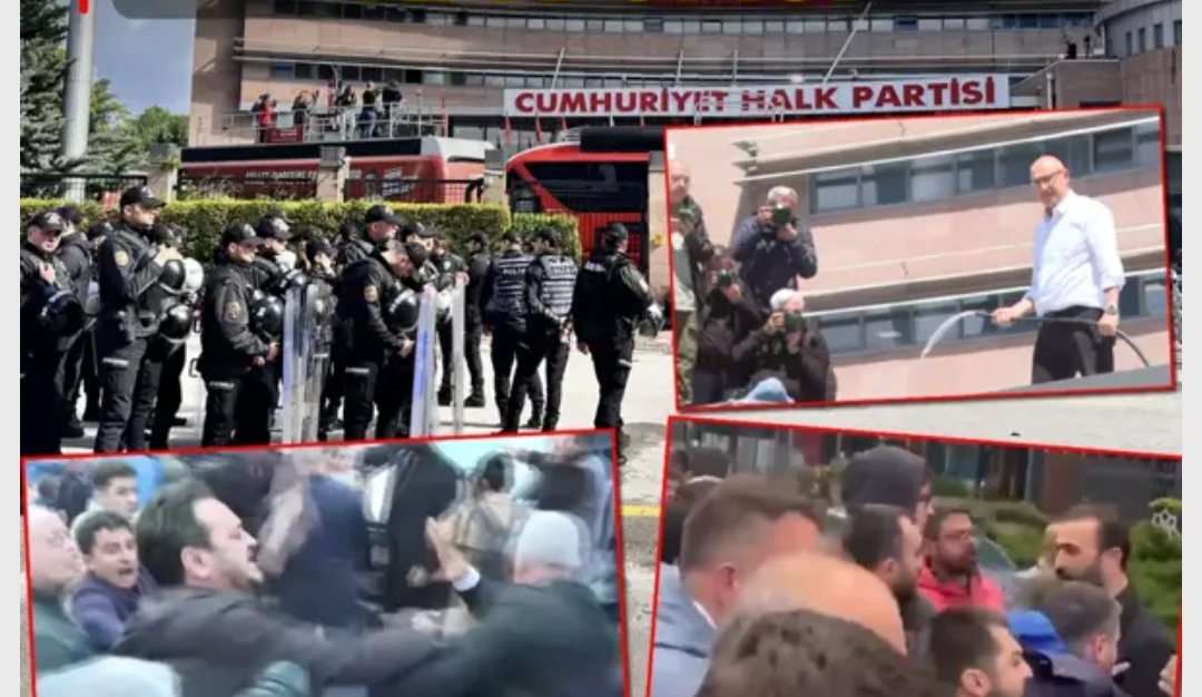 CHP Genel Merkezi'nde tahliye gerginliği yaşanıyor. CHP'de partililer arasında tekme