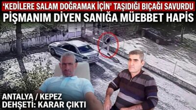 "Antalya’da parkta yürüyüş yapan adamı bıçaklayarak öldüren sanığın 'Kedilere salam