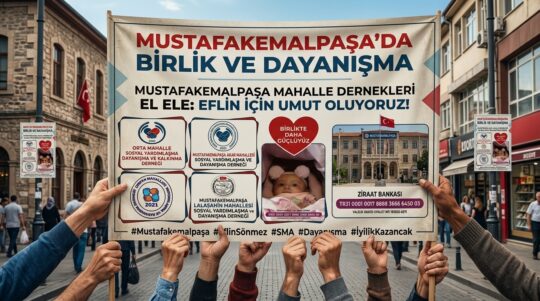SMA Tip 1 hastası Eflin bebek için Mustafakemalpaşa’nın dört köklü