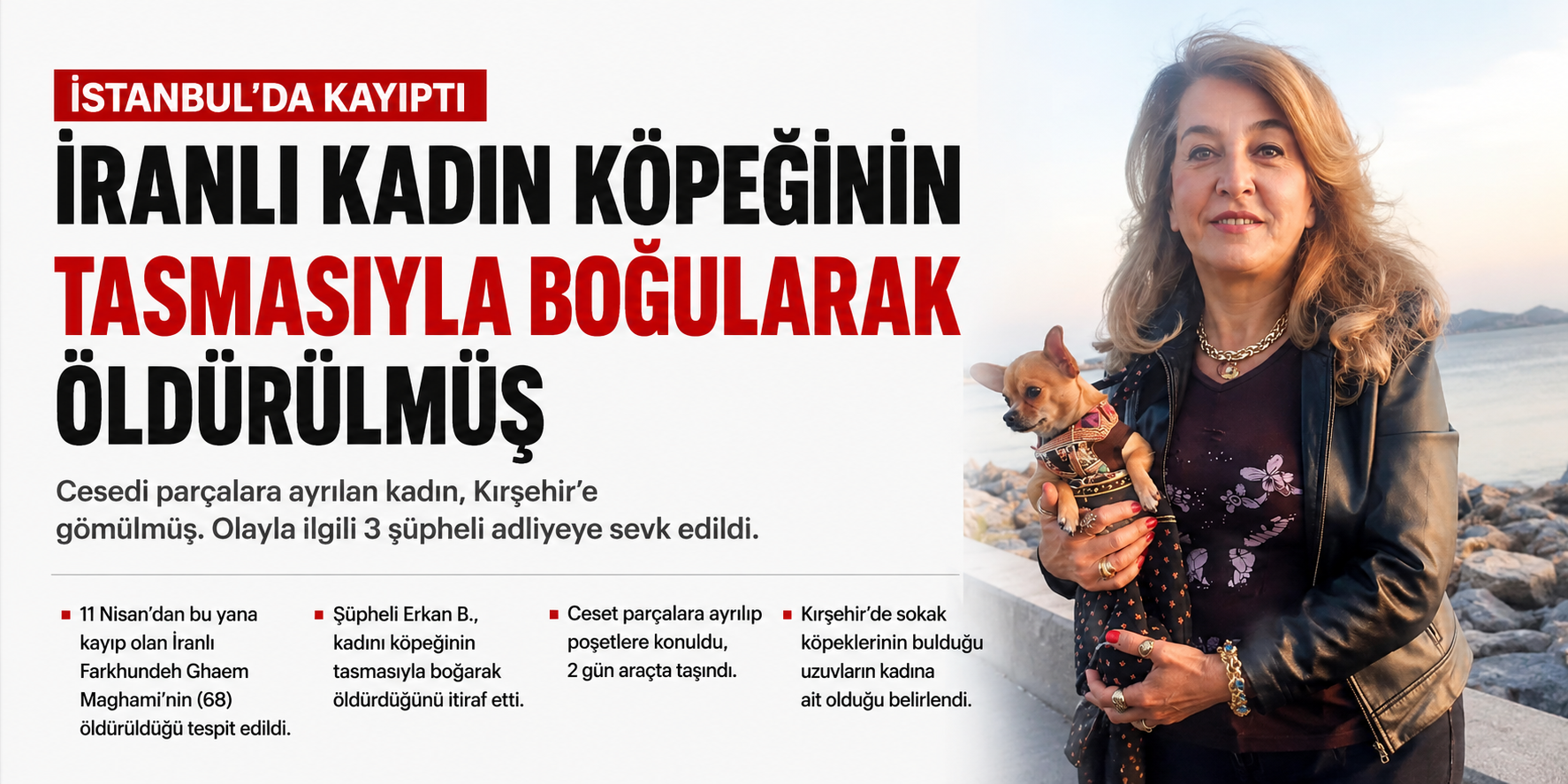 İstanbul’da günlerdir kayıp olarak aranan İran uyruklu 68 yaşındaki Farkhundeh