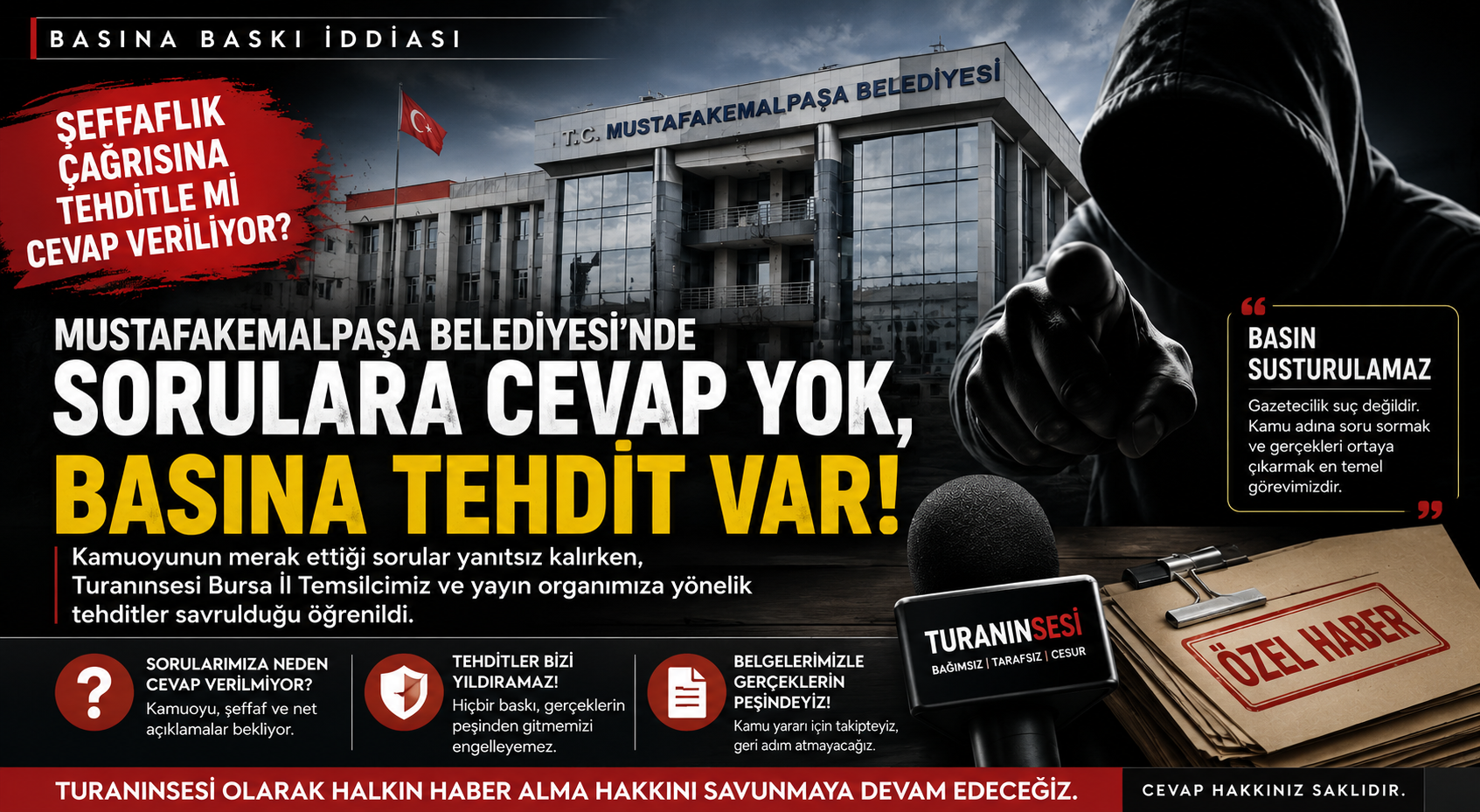 Mustafakemalpaşa Belediyesi hakkında yayımlanan “Şeffaflık Vakti” haberinin ardından Turanınsesi Bursa