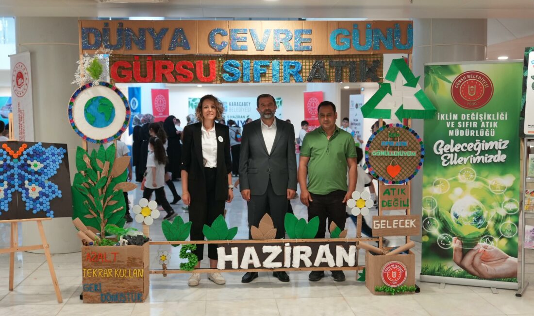 Gürsu Belediyesi, Dünya Çevre Günü kapsamında düzenlediği etkinlikte öğrencilere sıfır