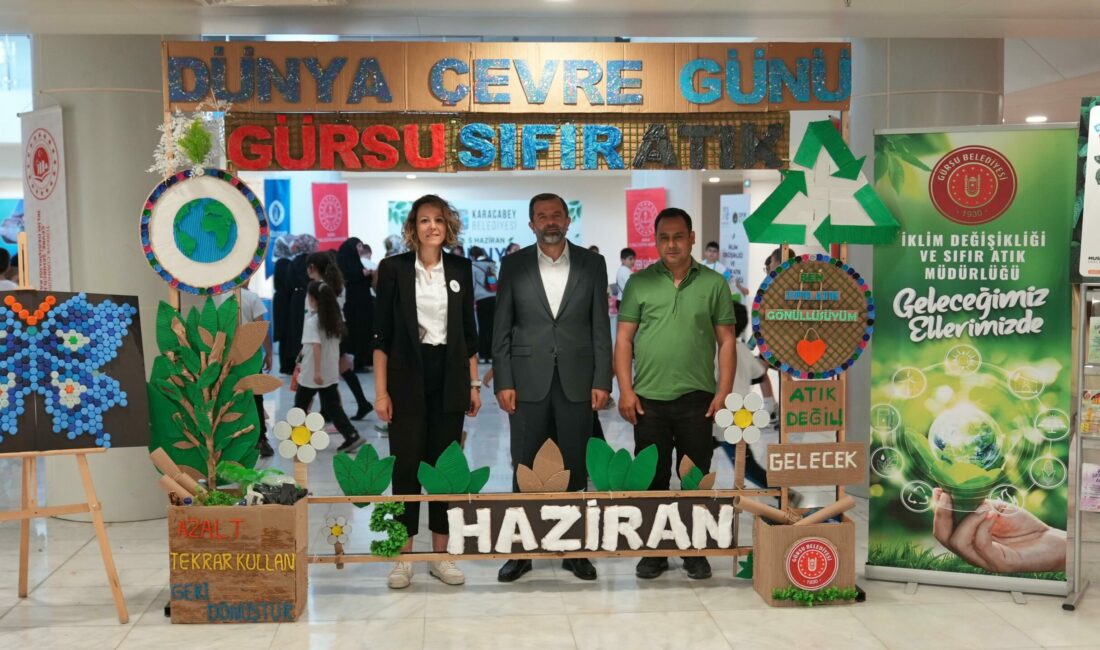Gürsu Belediyesi, Dünya Çevre Günü kapsamında düzenlediği etkinlikte öğrencilere sıfır