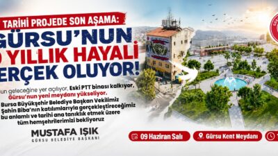 Gürsu’nun çehresini değiştirecek Kent Meydanı Projesi’nde kritik eşik aşılıyor. Eski