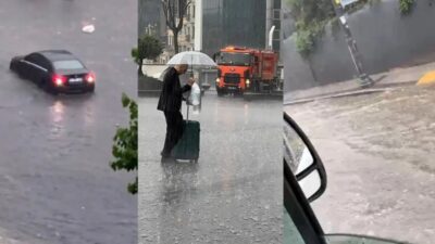 Meteoroloji Genel Müdürlüğü'nün uyarısının ardından İstanbul'un bazı ilçelerinde gökgürültülü sağanak