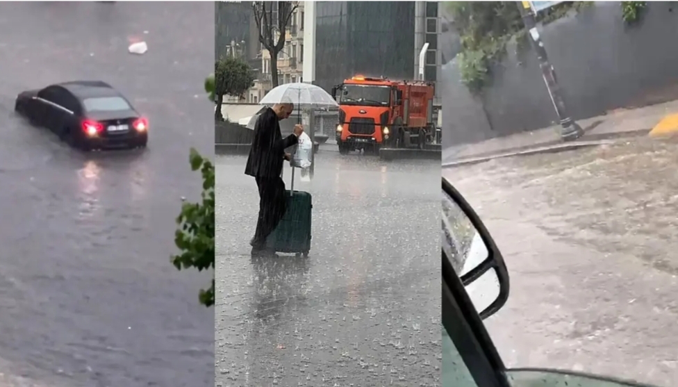 Meteoroloji Genel Müdürlüğü'nün uyarısının ardından İstanbul'un bazı ilçelerinde gökgürültülü sağanak