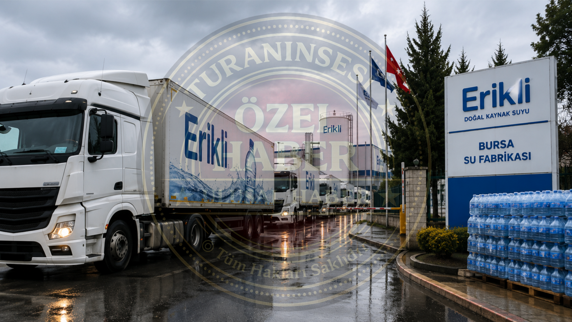 Erikli Su Fabrikası'ndan yük almak için gelen tır şoförleri, sevkiyat
