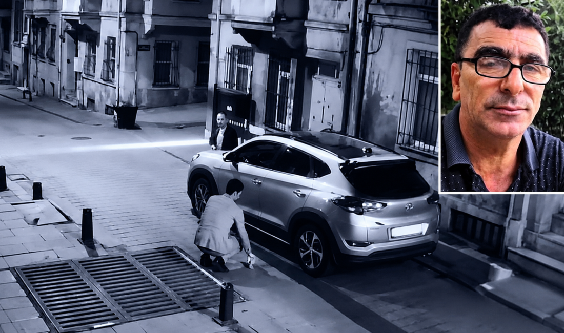 İstanbul Beyoğlu'nda sabah temizlik yapan belediye işçisi, kaldırım ile bina