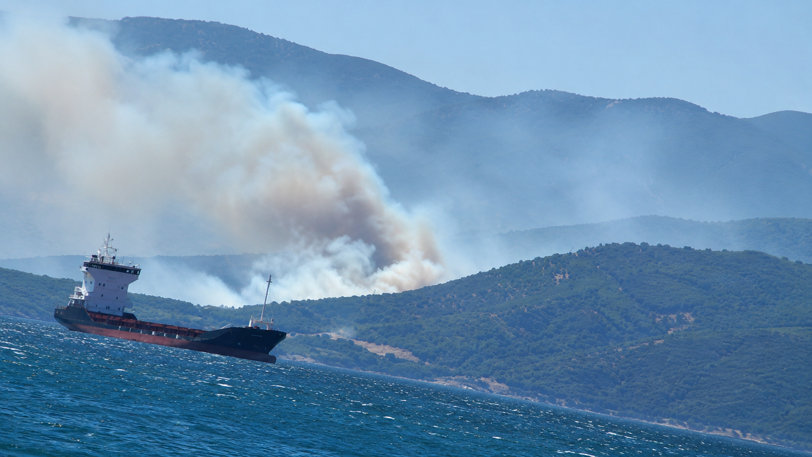 Yalova'nın Armutlu ilçesine bağlı Kapaklı köyü hattında çıkan orman yangınına