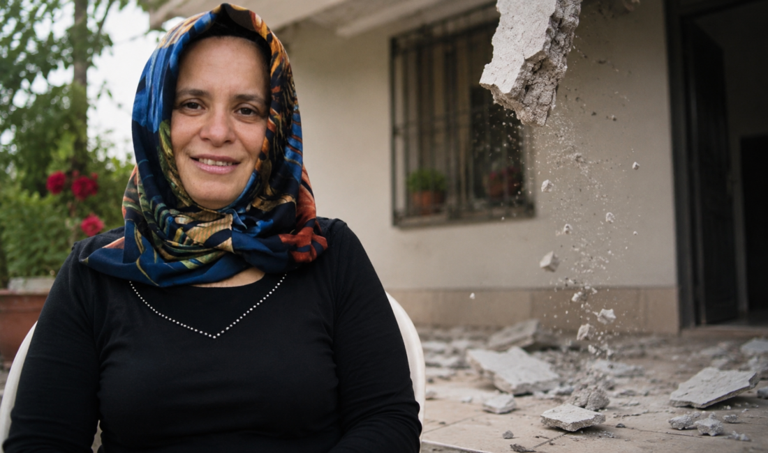 Bayrampaşa'da 2 katlı apartmanın kapısının önünde oturan Fatma Kalkancı'nın üzerine