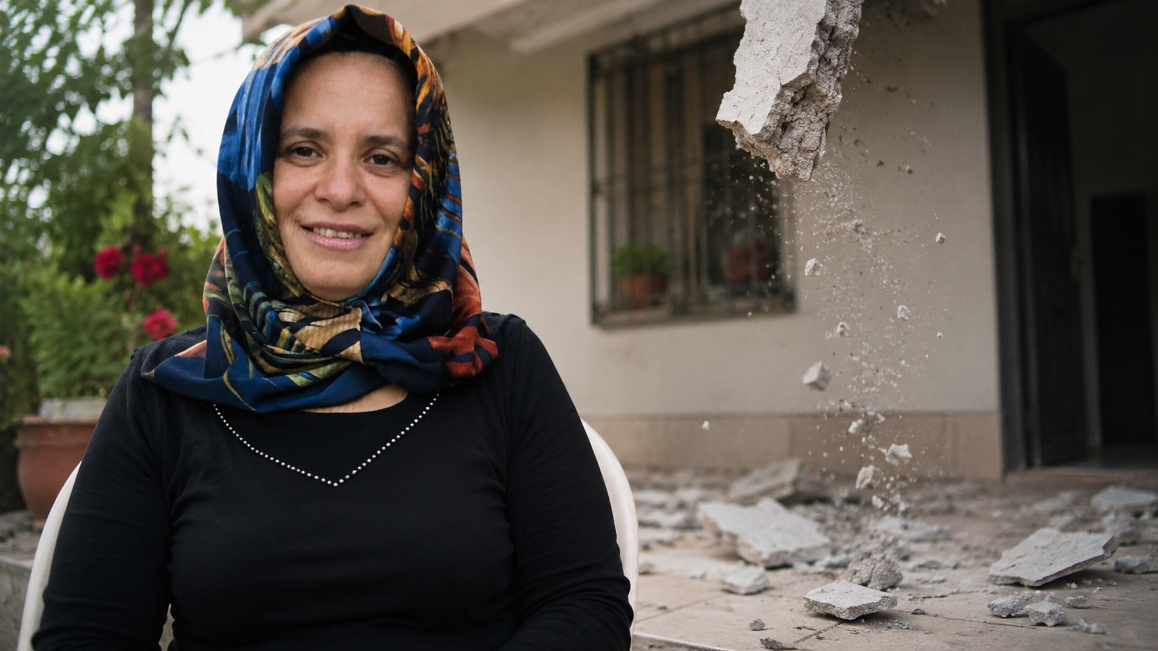 Bayrampaşa'da 2 katlı apartmanın kapısının önünde oturan Fatma Kalkancı'nın üzerine