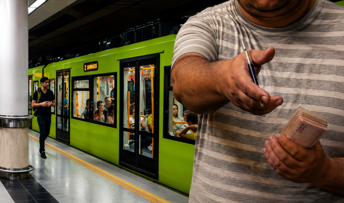 Bursa metrosunda hastalık ve mağduriyet gerekçesiyle yolculardan para topladığı belirtilen