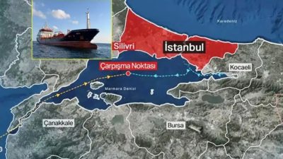 Girne'deki faciadan sonra bu kez Marmara Denizi'nde iki Türk gemisi