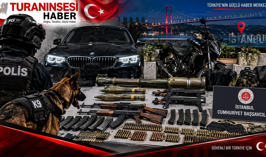 İstanbul Cumhuriyet Başsavcılığı’nın yürüttüğü soruşturmada roketatar, anti-tank mühimmatı, Kalaşnikof ve